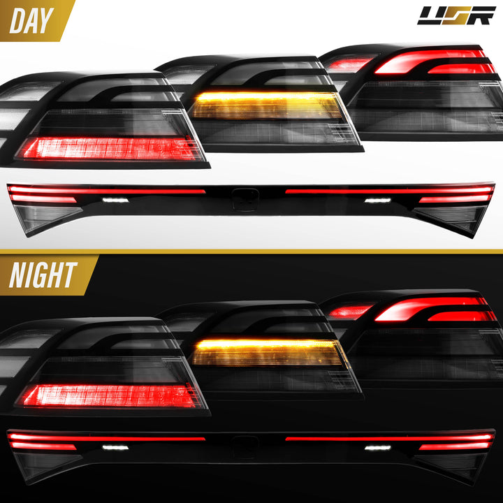 2023-2026 Honda Accord 4D Sedan Black Housing All Clear Lens Full LED 3PC Tail Lights