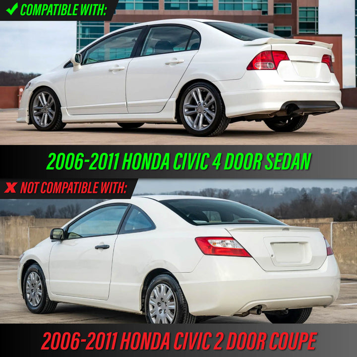 2006 - 2011 Honda Civic 4D Sedan Euro Spec 4PC All Clear Tail Lights

#light-source_led