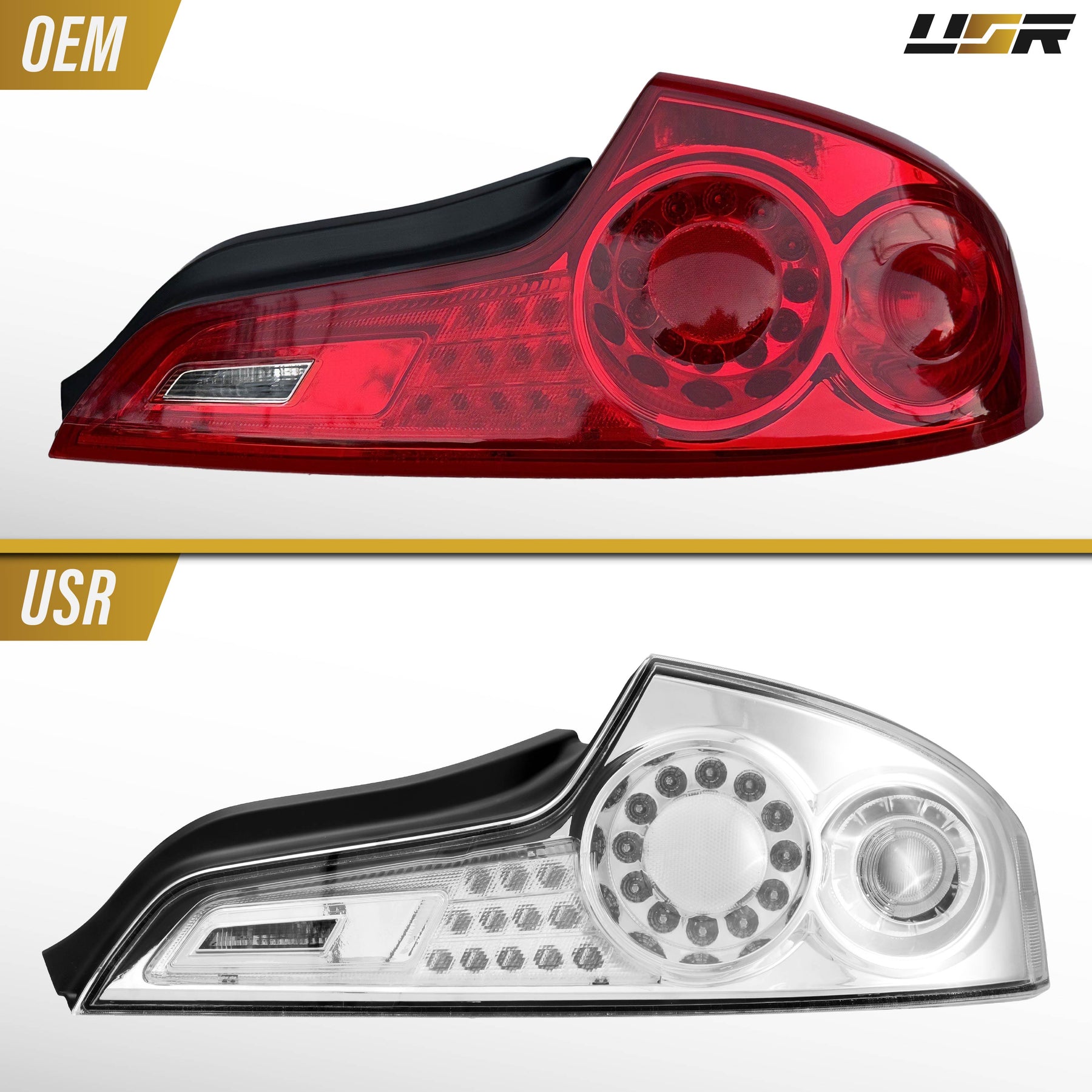 2006-2007 Infiniti G35 2 Door Coupe All Clear Lens LED Tail Lights ...