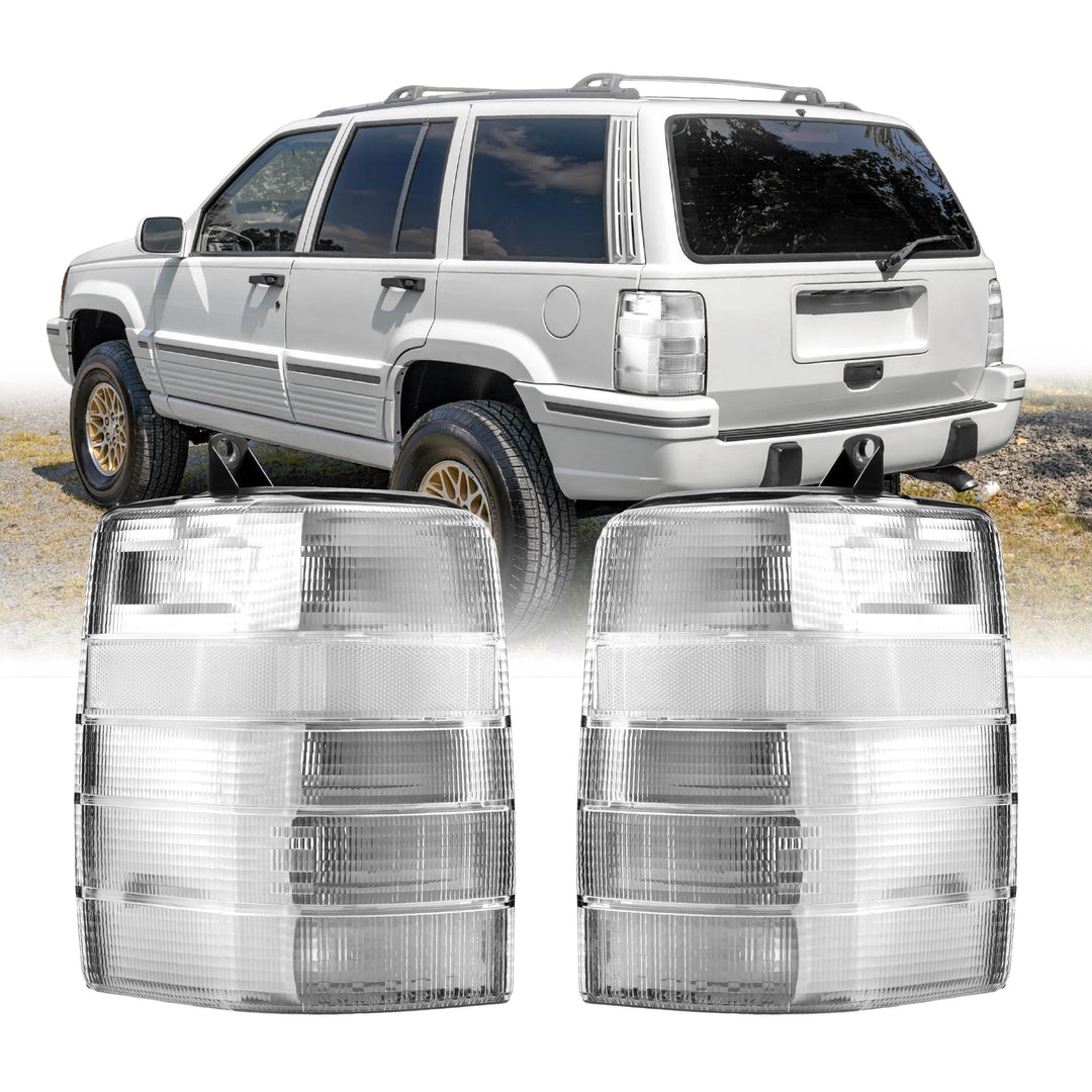 1993-1998 Jeep Grand Cherokee All Clear Lens Tail Lights
