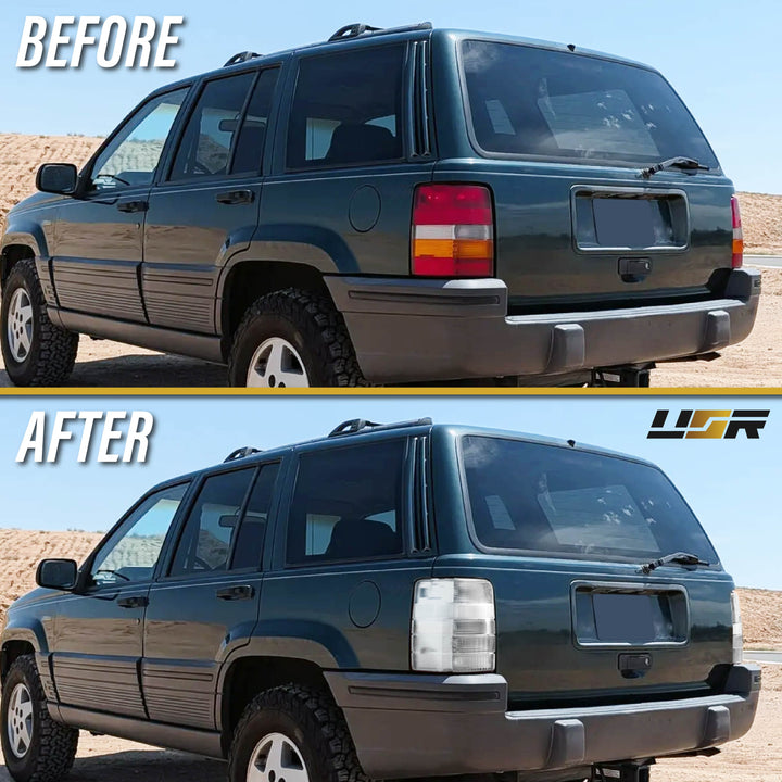 1993-1998 Jeep Grand Cherokee All Clear Lens Tail Lights