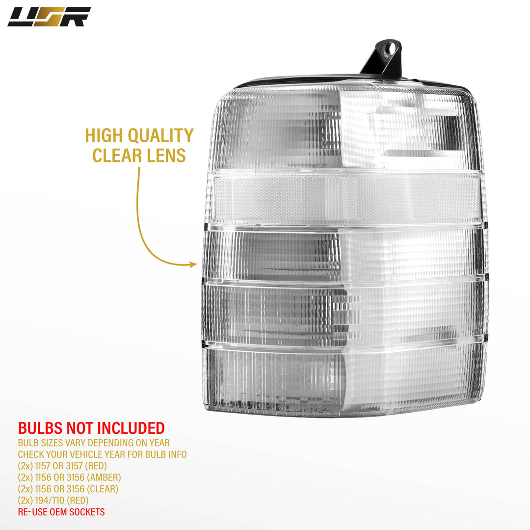 1993-1998 Jeep Grand Cherokee All Clear Lens Tail Lights