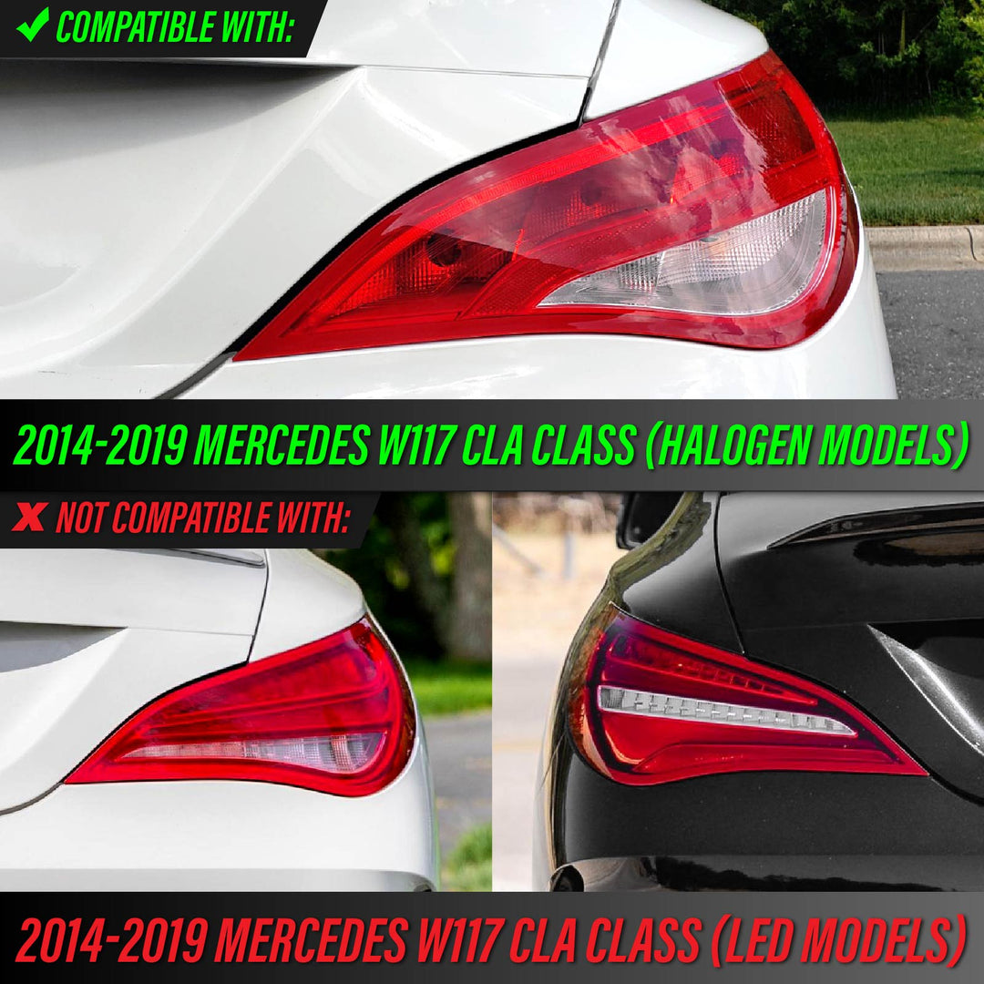 2014-2019 Mercedes W217 CLA Class Red / Clear Lens Full LED Tail Lights