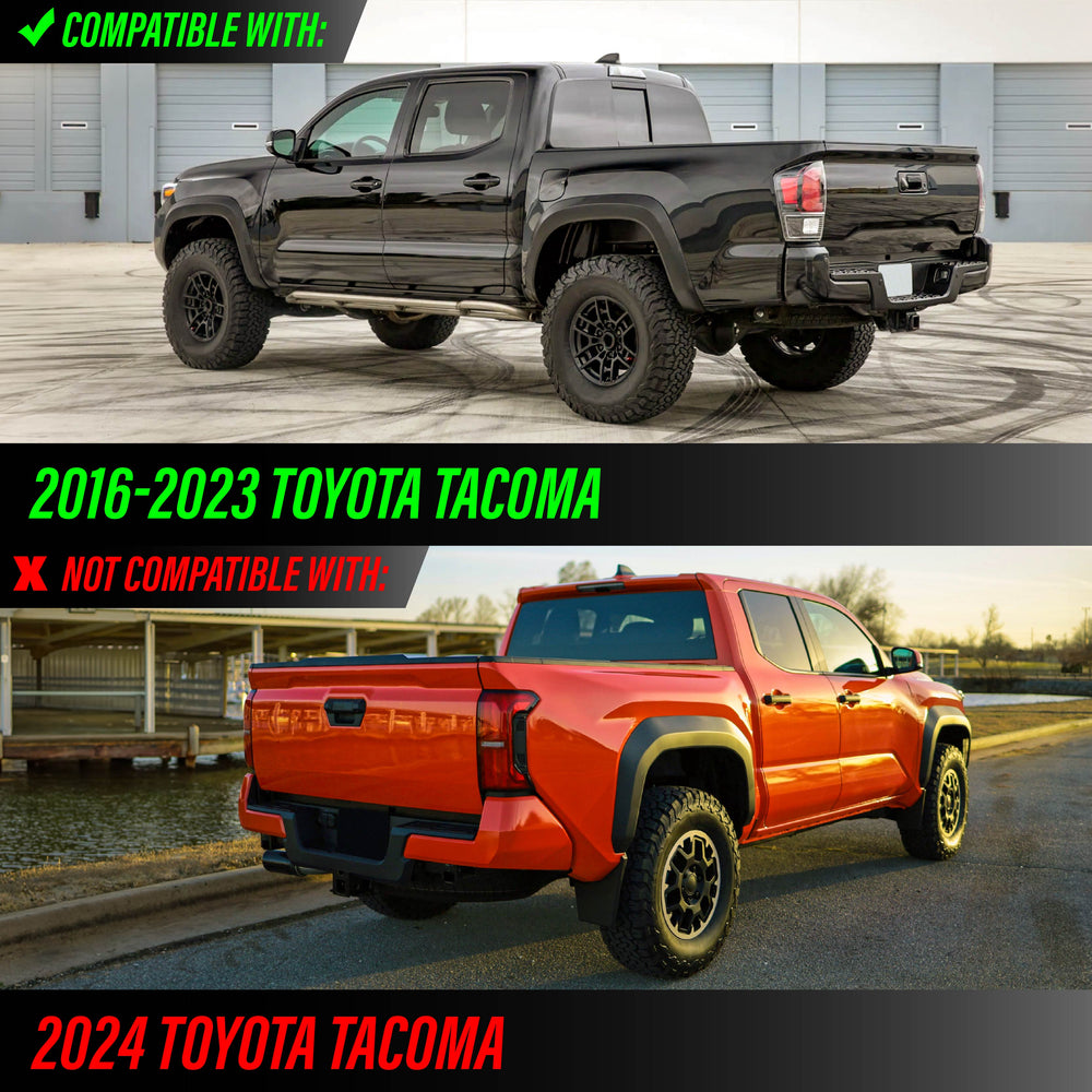 2016 2017 2018 2019 2020 2021 2022 2023 Toyota Tacoma Pickup Truck 3rd Generation JDM Style Black Housing All Clear Lens Tail Lights

#light-source_incandescent