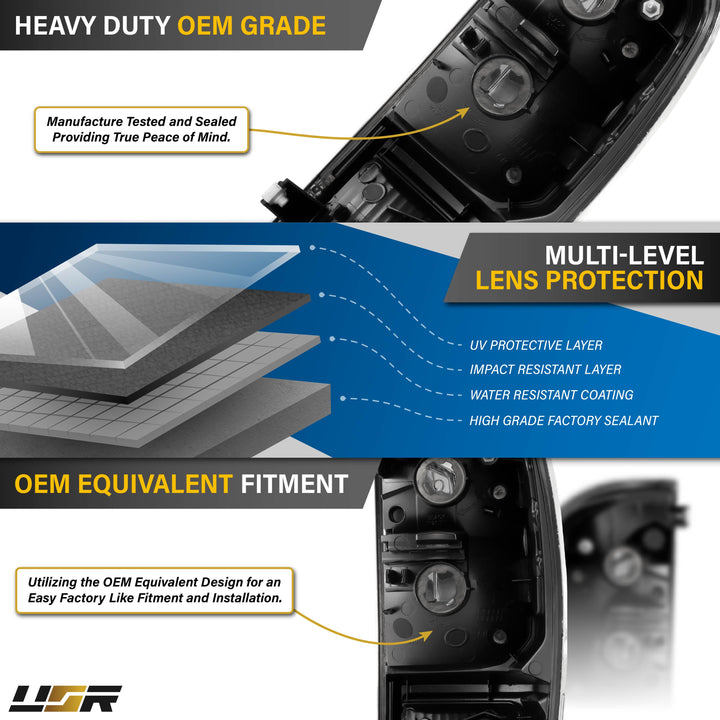 2016 2017 2018 2019 2020 2021 2022 2023 Toyota Tacoma Pickup Truck 3rd Generation JDM Style Black Housing All Clear Lens Tail Lights

#light-source_incandescent