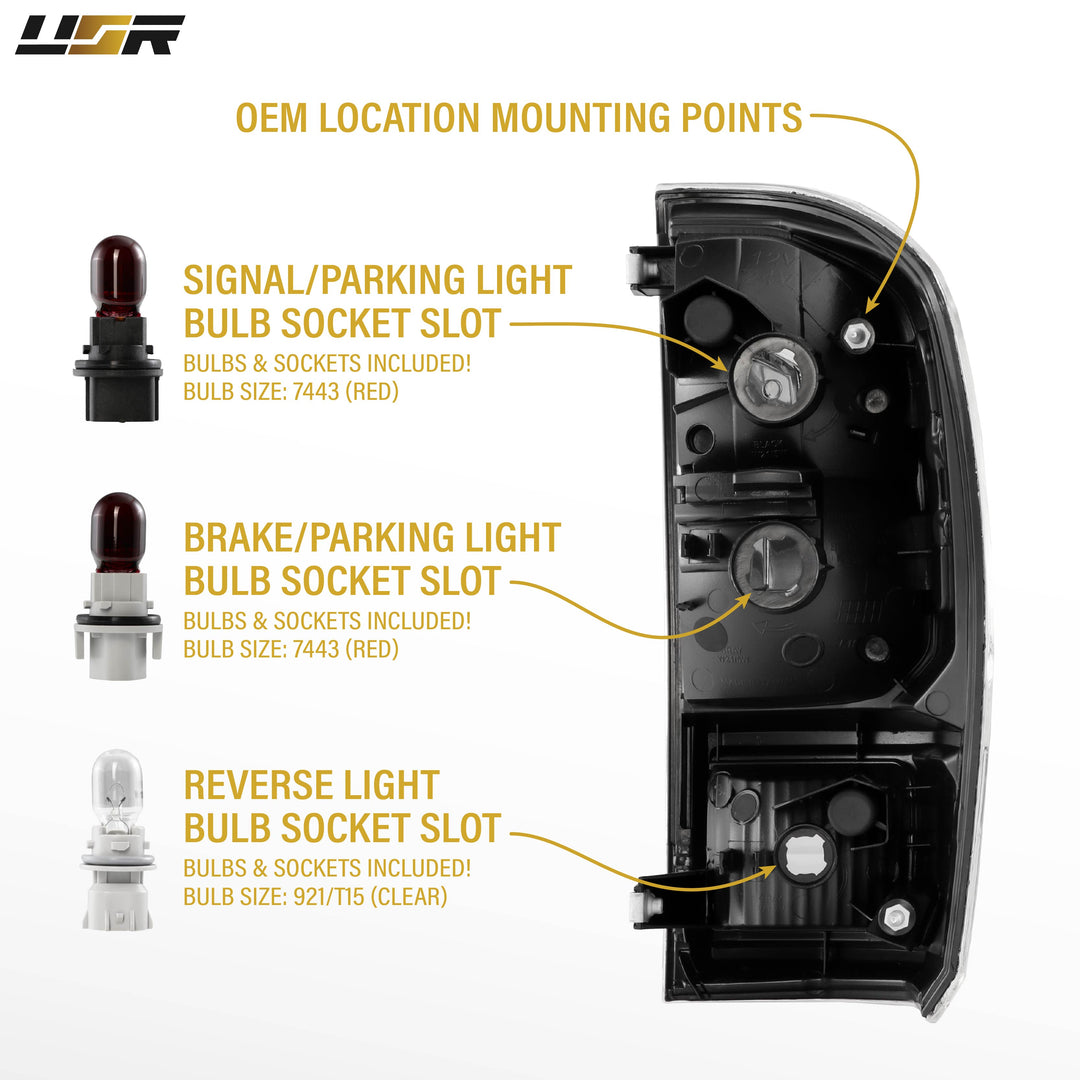 2016 2017 2018 2019 2020 2021 2022 2023 Toyota Tacoma Pickup Truck 3rd Generation JDM Style Black Housing All Clear Lens Tail Lights

#light-source_incandescent