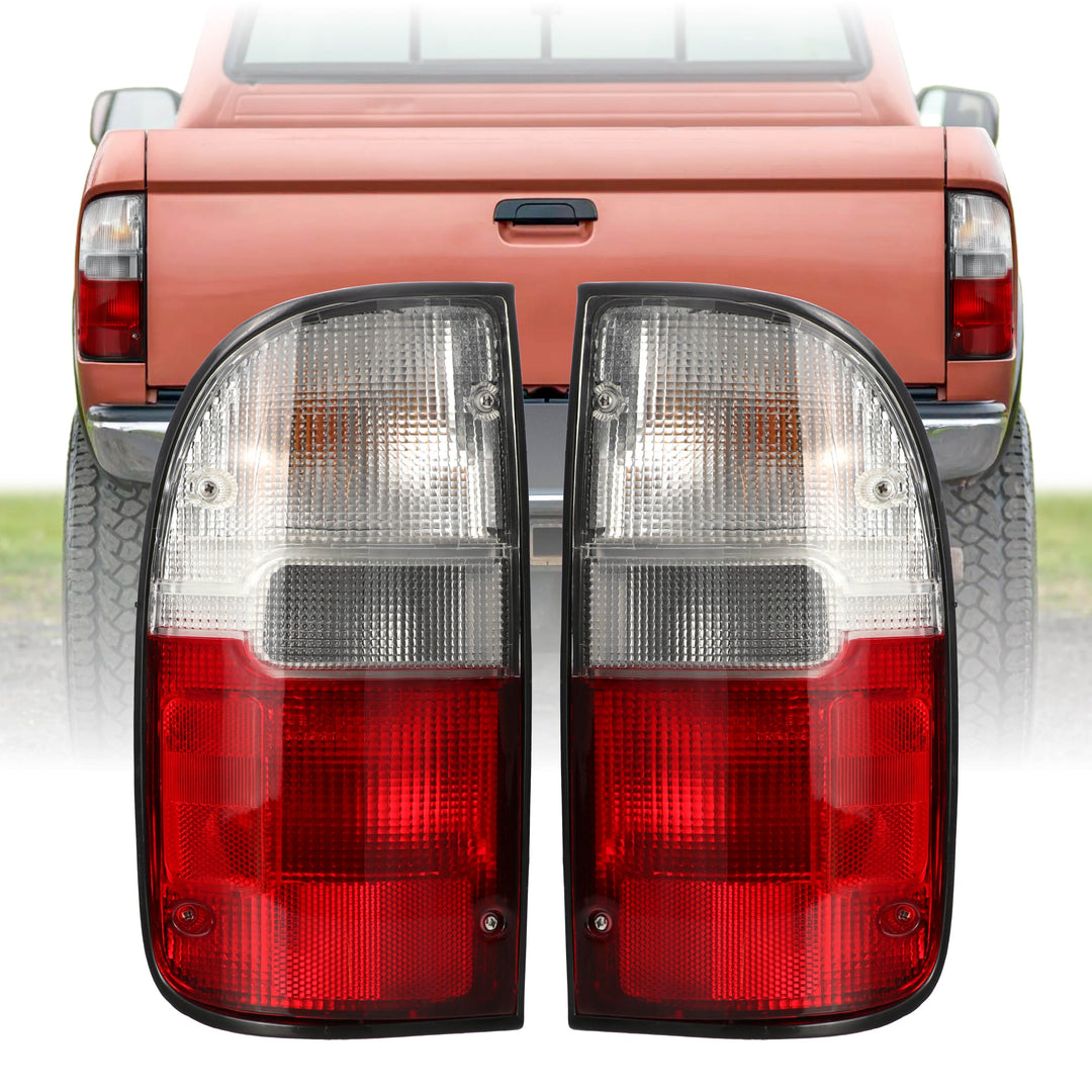 1995-2000 Toyota Tacoma Pickup Red / Clear Lens Tail Lights