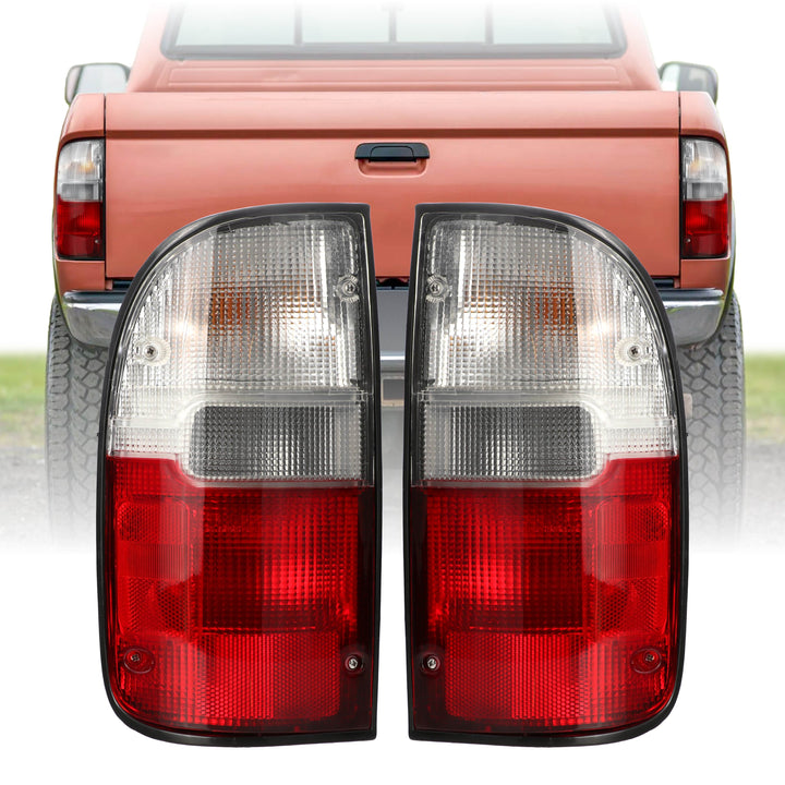 1995-2000 Toyota Tacoma Pickup Red / Clear Lens Tail Lights