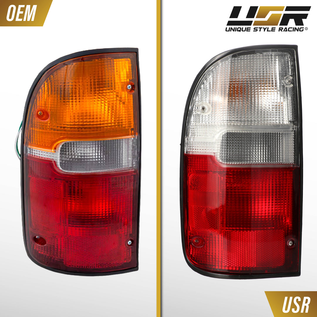 1995-2000 Toyota Tacoma Pickup Red / Clear Lens Tail Lights