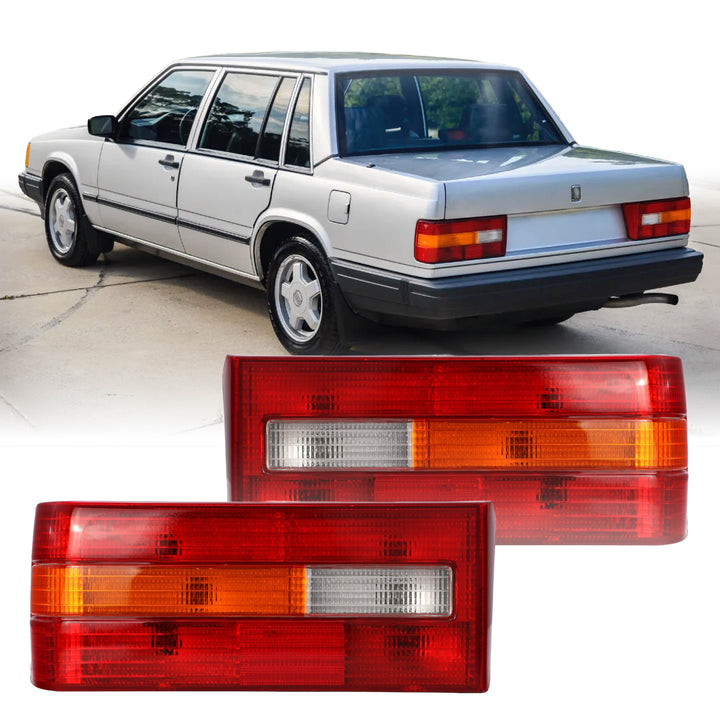 1990-1992 Volvo 740 Red / Clear / Amber Lens Tail Lights