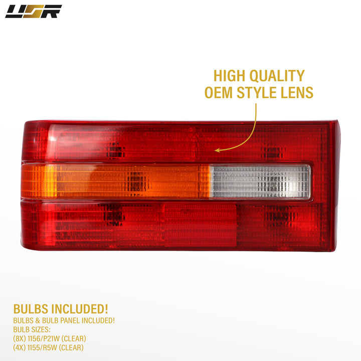 1990-1992 Volvo 740 Red / Clear / Amber Lens Tail Lights