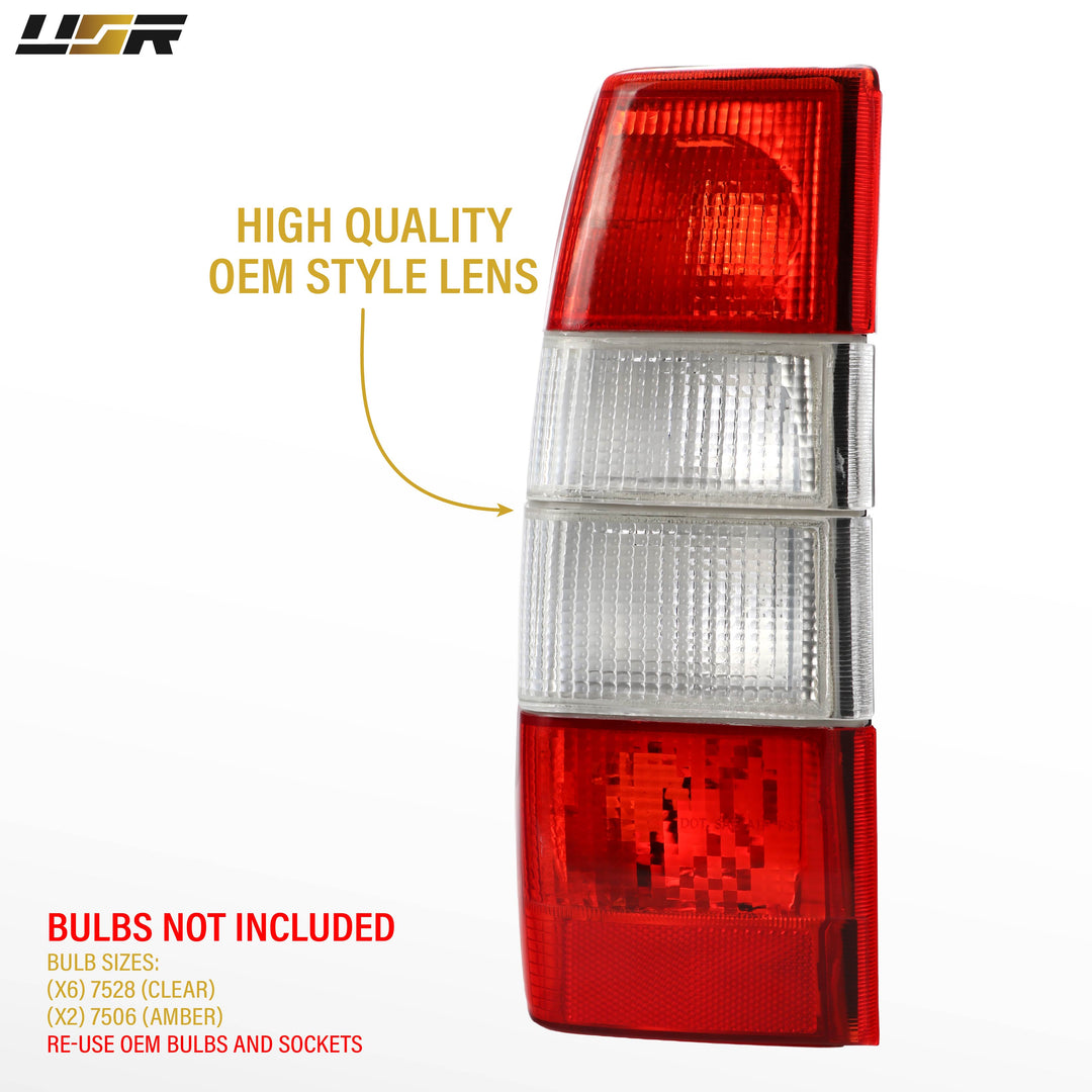 1990-1992 Volvo 740 Red / Clear Lens Tail Lights