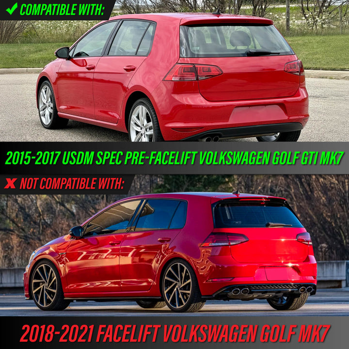 2015-2017 Volkswagen Golf GTI Euro Style All Clear Lens LED Tail Lights with Plug & Play Kit Including USDM to EURO Wire Adapter Harness + OBD Coding Device