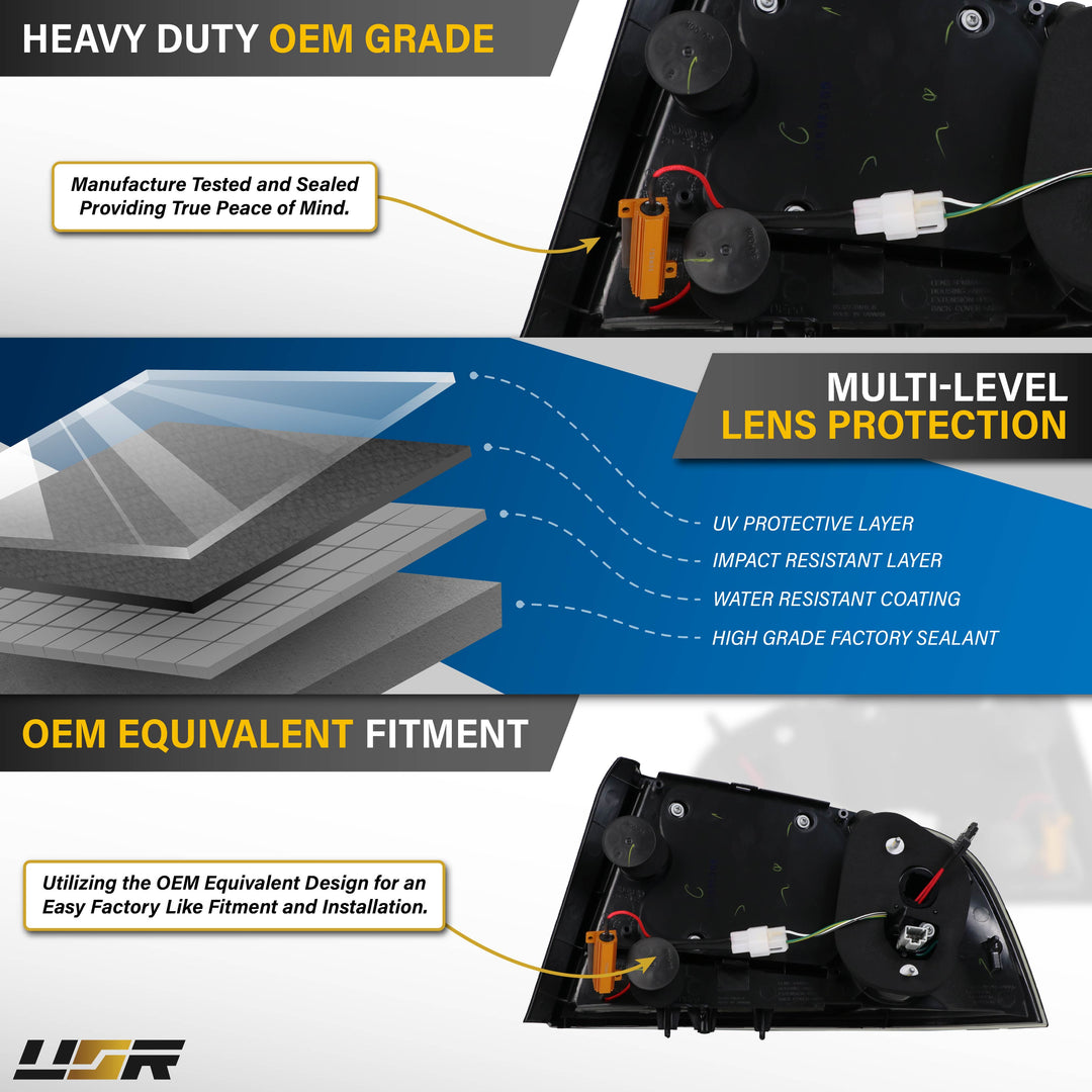 2004-2008 Acura TL NSX Style Black Housing Smoke Lens Red Diffuser LED Light Bar Tail Light