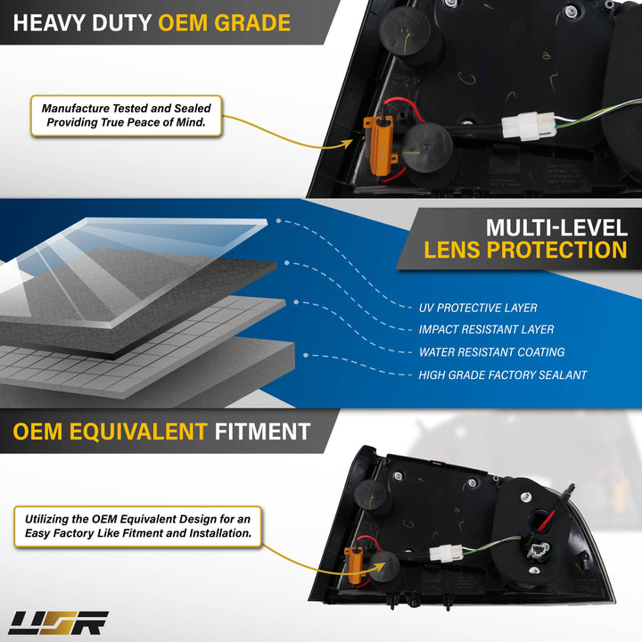 2004-2008 Acura TL NSX Style Black Housing Smoke Lens Red Diffuser LED Light Bar Tail Light