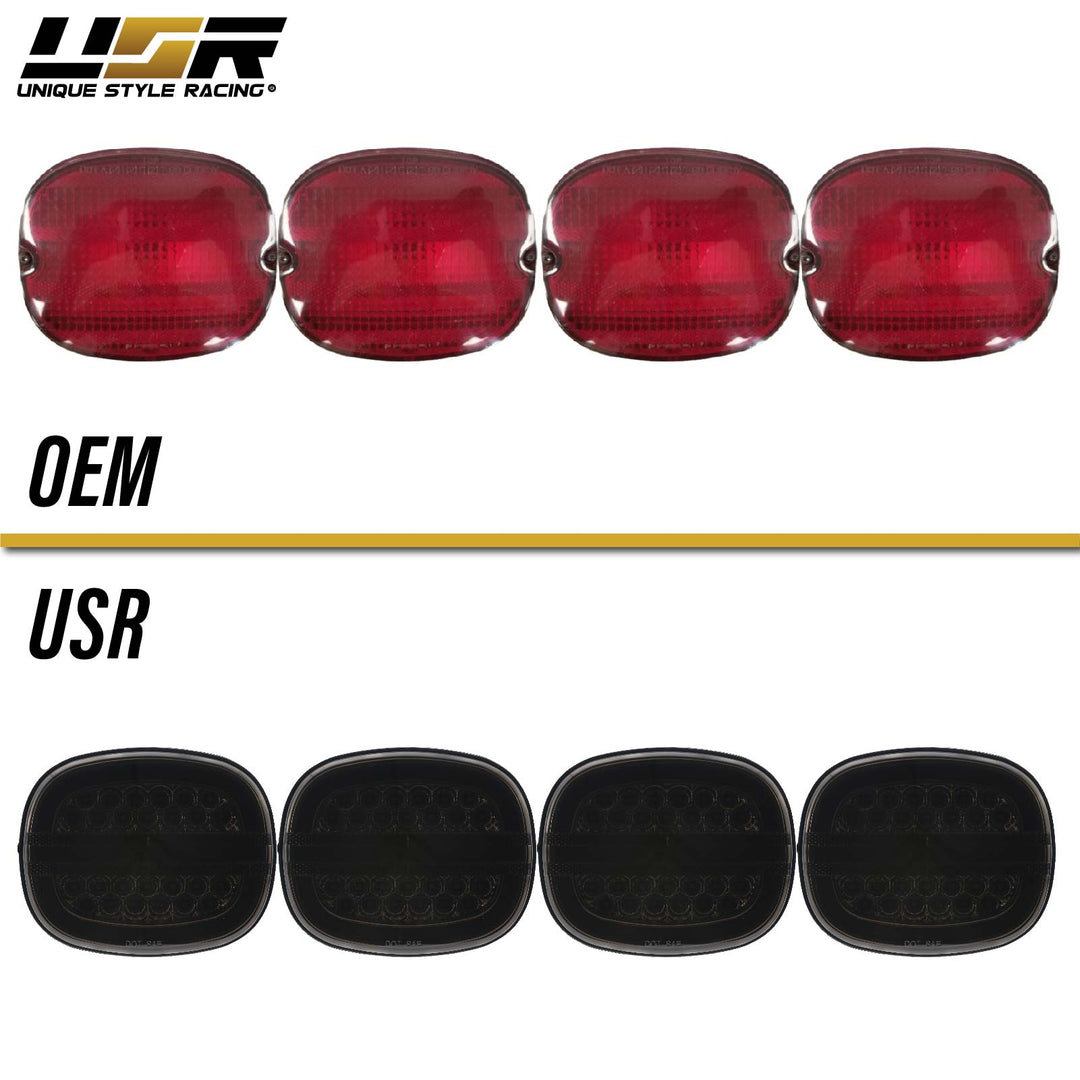 1991-1996 Chevrolet Chevy Corvette C4 Smoke Lens LED 4PC Tail Lights