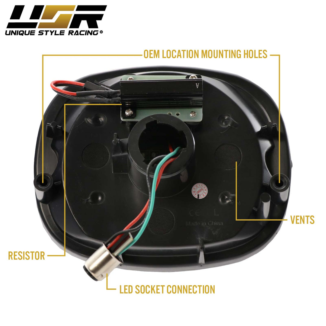 1991-1996 Chevrolet Chevy Corvette C4 Smoke Lens LED 4PC Tail Lights