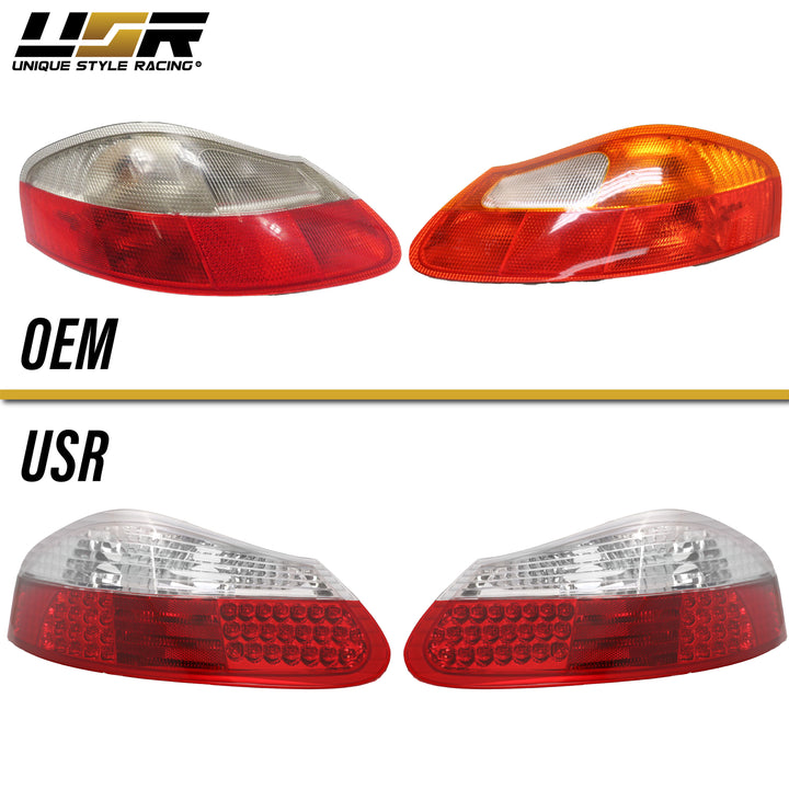 1997-2004 Porsche Boxster 986 Chassis Roadster Red/Clear or Red/Smoke LED Rear Tail Light

#lens-color_red-clear-lens