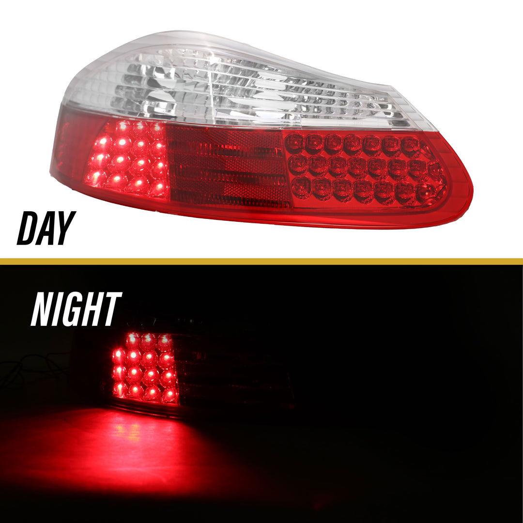 1997-2004 Porsche Boxster 986 Chassis Roadster Red/Clear or Red/Smoke LED Rear Tail Light

#lens-color_red-clear-lens