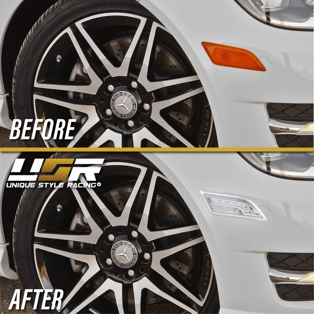 2012-2014 Mercedes C Class W204 DEPO LED Clear or Smoke Front Bumper Side Marker Light