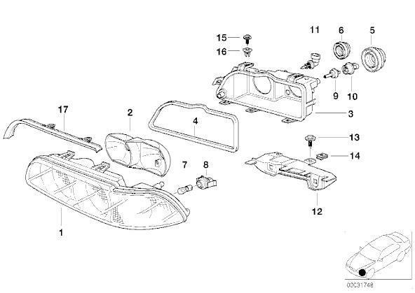 1997-2000 BMW 5 Series E39 Corner Signal Light Bulbs / Sockets / Wiring / Connectors
