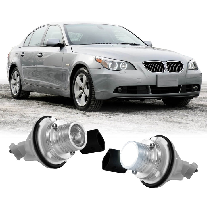2004-2007 BMW 5 Series E60 4D Sedan / E61 5D Wagon Hyper White LED Angel Eye Halo Ring Bulb Upgrade Kit