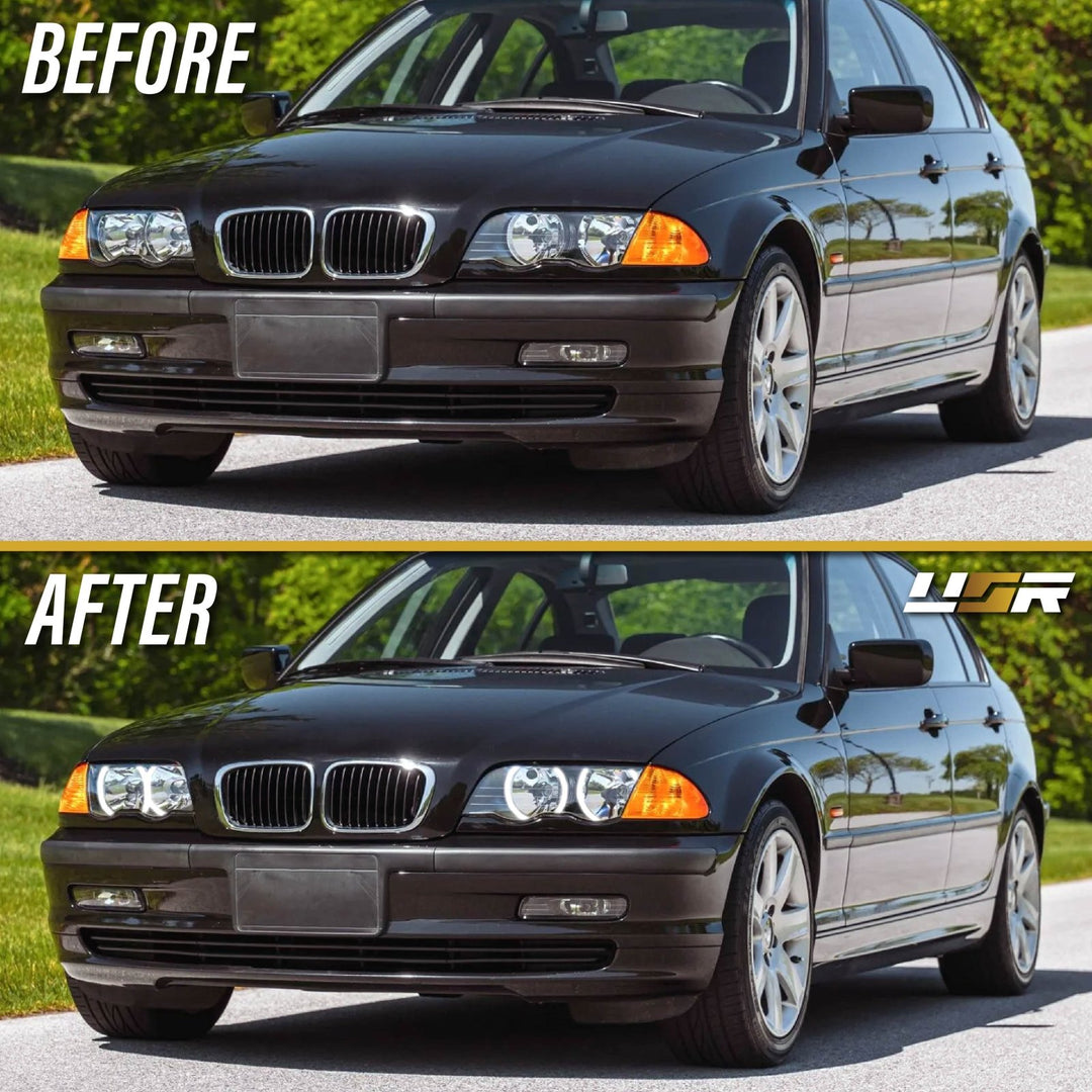 Ultra High Power 240x White LED Angel Eye Halo Ring Kit for BMW E39 E36 DEPO Headlights