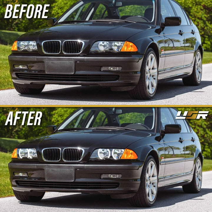 Ultra High Power 240x White LED Angel Eye Halo Ring Kit for BMW E39 E36 DEPO Headlights