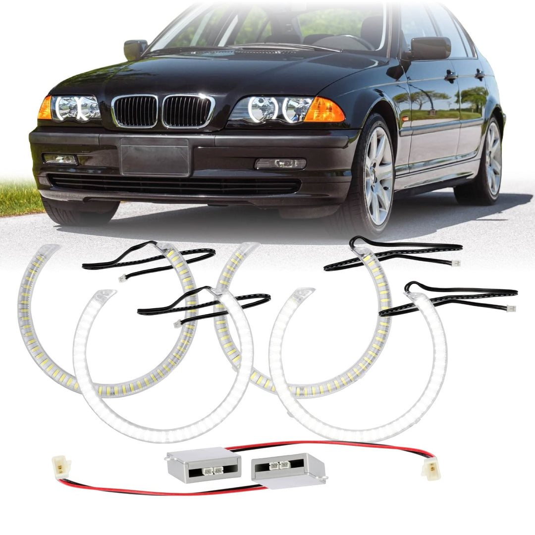 Ultra High Power 240x White LED Angel Eye Halo Ring Kit for BMW E39 E36 DEPO Headlights