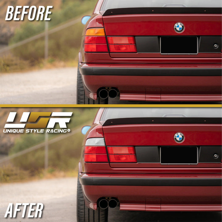 1989-1996 BMW E34 5 Series 4 Door Sedan Red/Clear Tail Light Made by DEPO