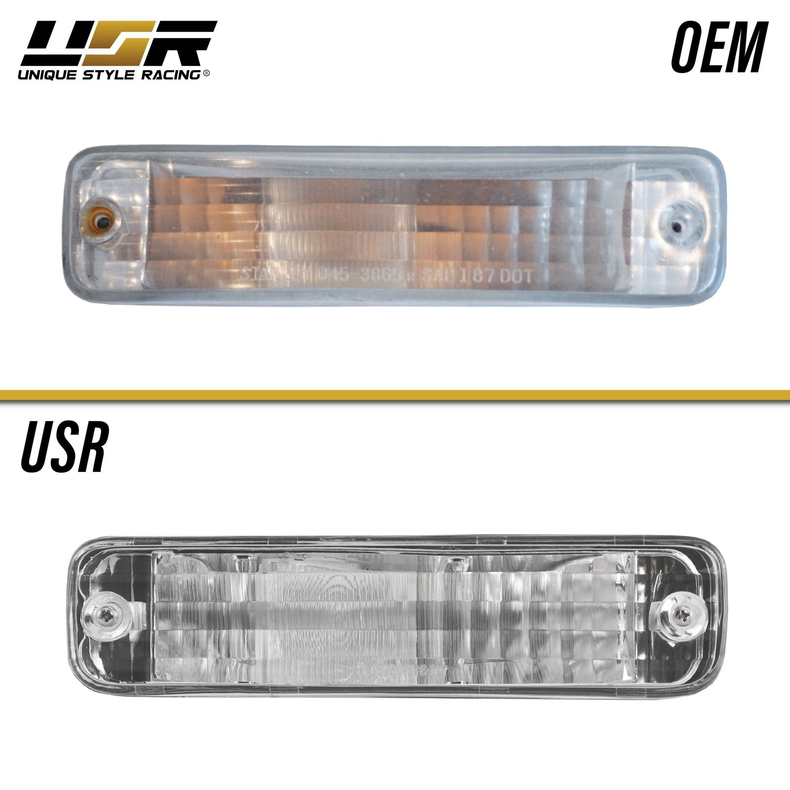 Black Housing Clear Lens Front Bumper Parking Signal Lights For 1998-2001 Acura Integra – Pair