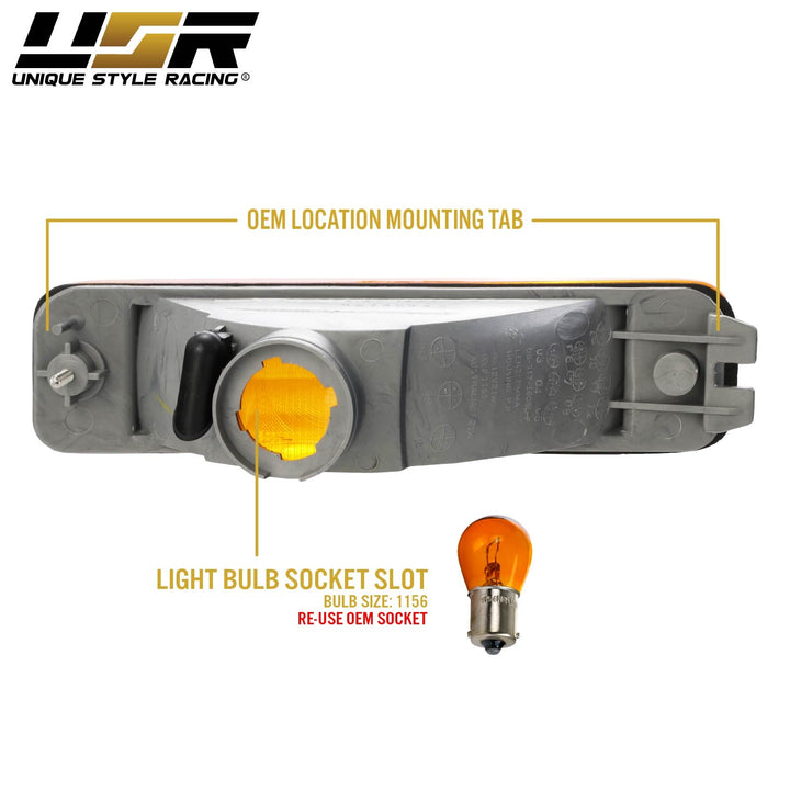 1990 1991 Acura Integra JDM Style Clear or Amber Bumper Signal Light 
#lens-color_amber-lens