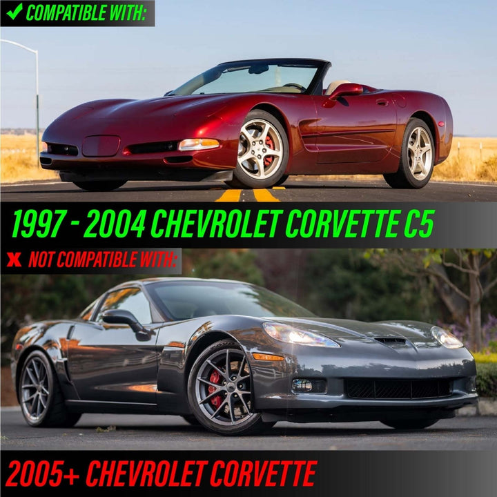 1997 - 2004 Chevrolet Corvette C5 Black Inner Housing Clear or Light Smoke Lens Front Bumper Signal Light