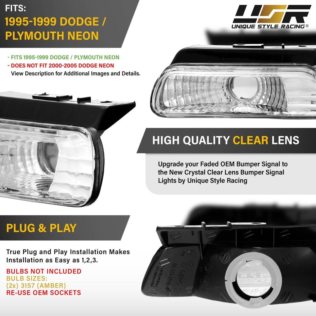 1995 - 1999 Dodge Neon Crystal Clear Lens Bumper Light