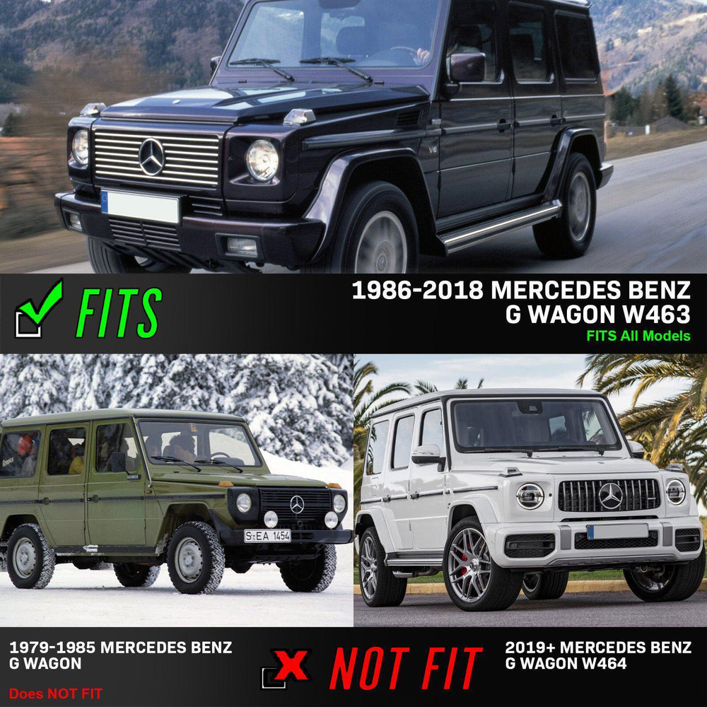 1986 - 2018 Mercedes W463 / W461 / W460 G Class Black Stainless Steel Turn Signal Light Guard