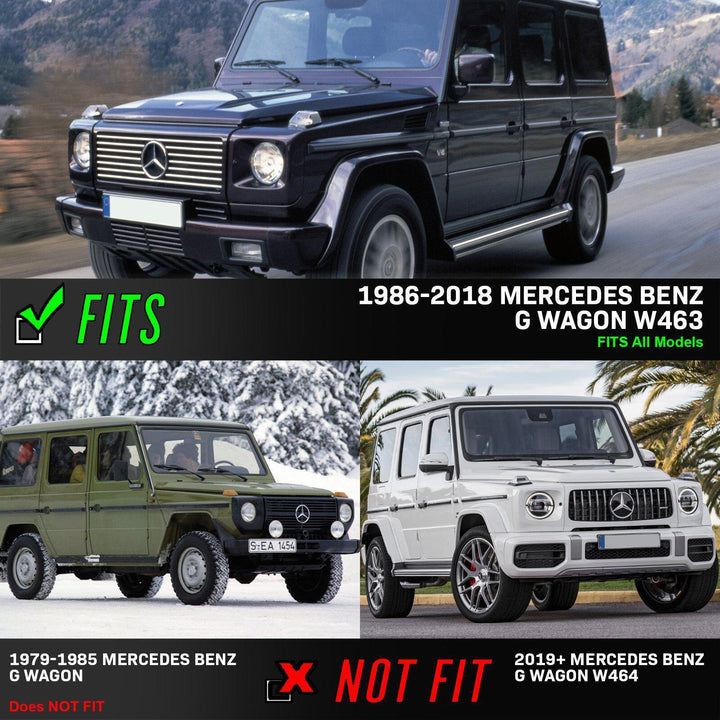 1986 - 2018 Mercedes W463 / W461 / W460 G Class Black Stainless Steel Turn Signal Light Guard