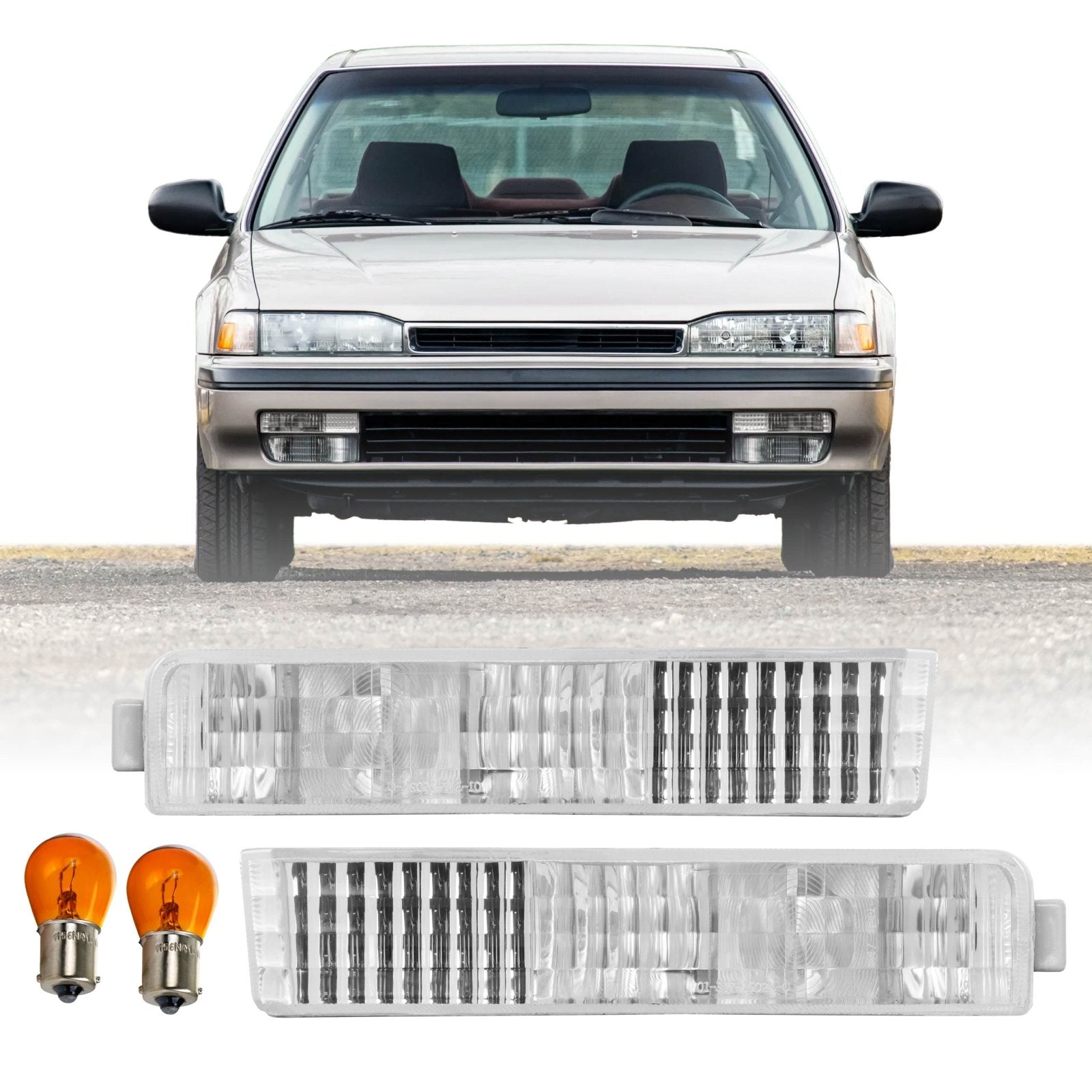 1990-1991 Honda Accord DX / LX / EX Clear or Amber Front Bumper