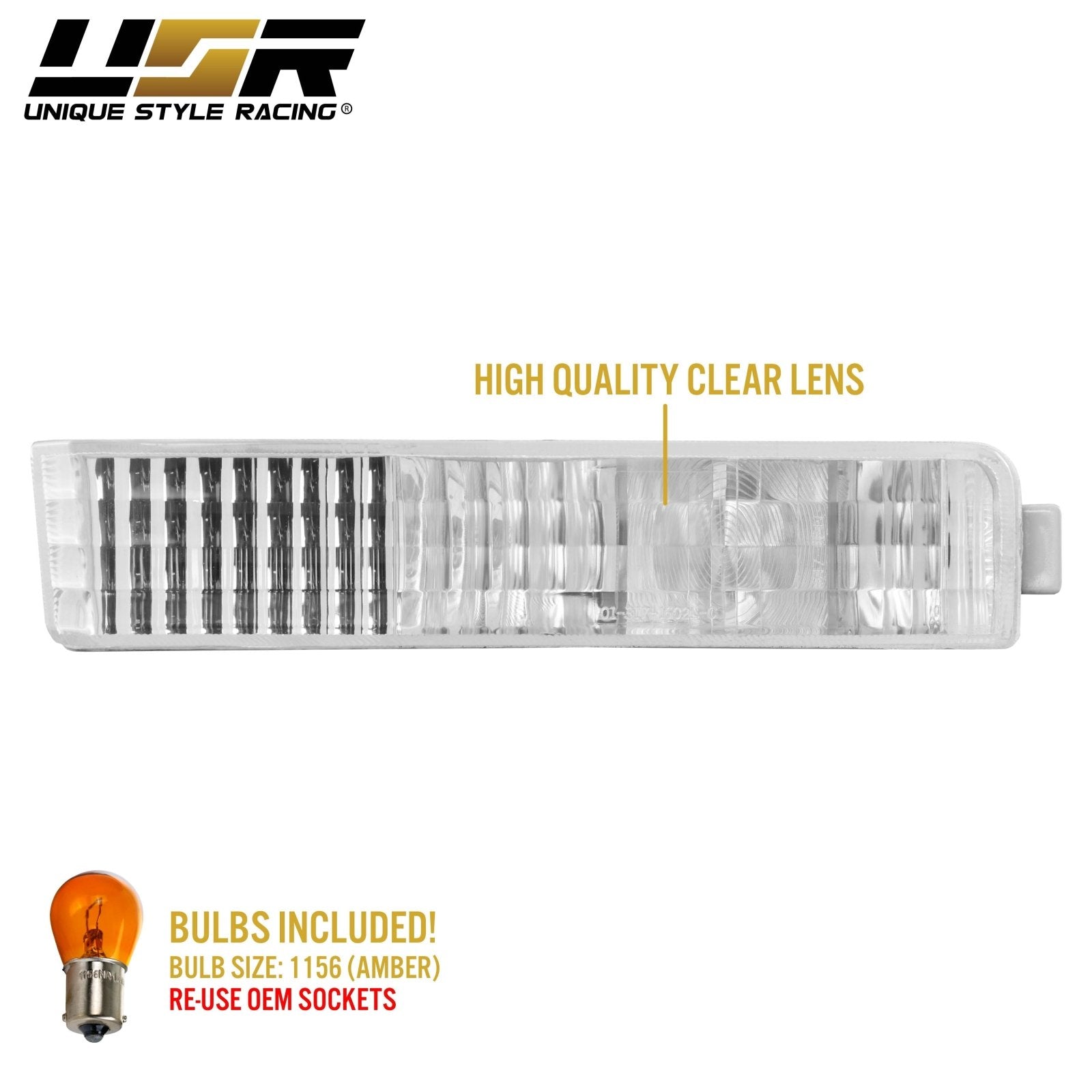 thumbnail image 2 of USR Clear Corner Lights For 1990-1991 Honda Accord - Front Turn Signal Pair 2 of 5