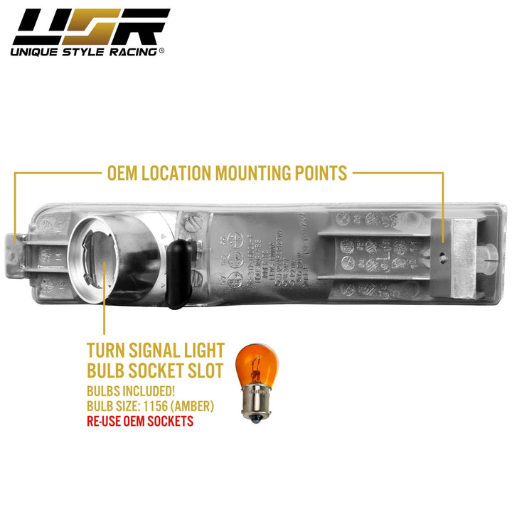 1990 1991 Honda Accord DX / LX / EX Clear or Amber Front Bumper Signal Lights 
#lens-color_clear-lens