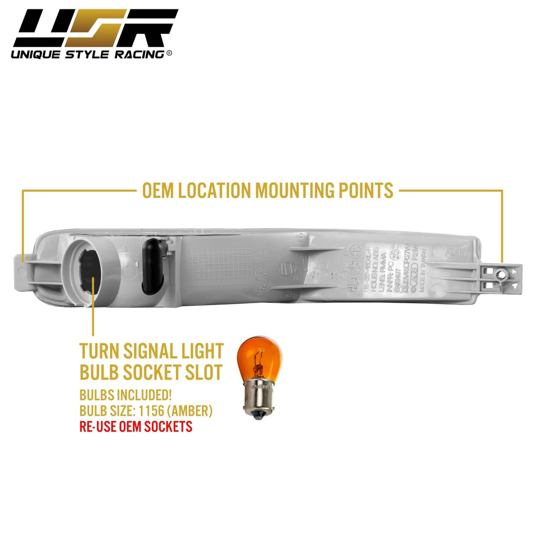 1992 1993 Honda Accord Clear or Amber Front Bumper Signal Light
#lens-color_clear-lens