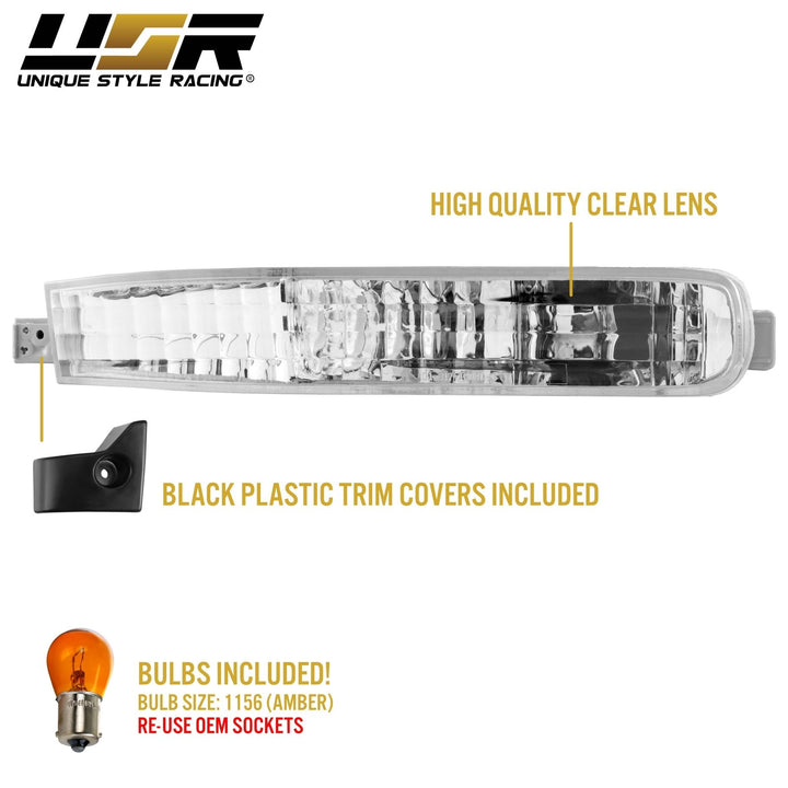 1992 1993 Honda Accord Clear or Amber Front Bumper Signal Light
#lens-color_clear-lens