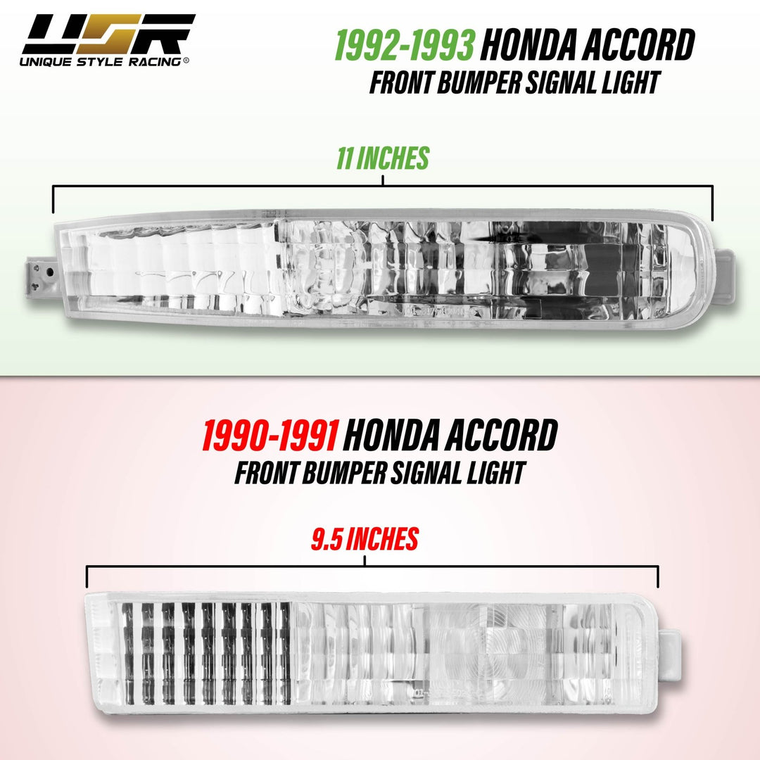 1992 1993 Honda Accord Clear or Amber Front Bumper Signal Light
#lens-color_clear-lens