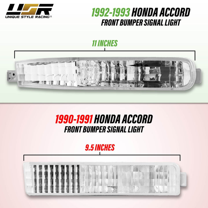 1992 1993 Honda Accord Clear or Amber Front Bumper Signal Light
#lens-color_clear-lens