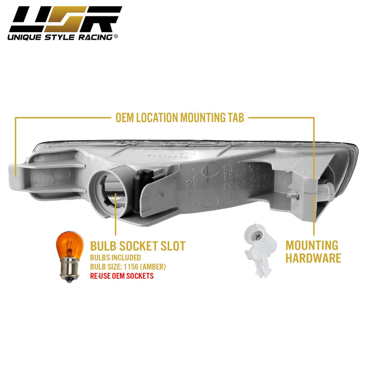 1994 1995 Honda Accord Clear, Smoke or Amber Front Bumper Signal Light 
#lens-color_smoke-lens