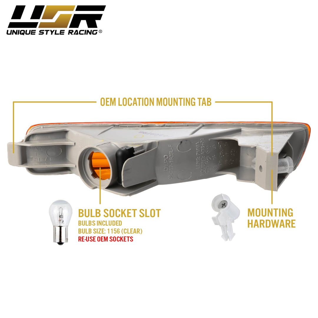 1994 1995 Honda Accord Clear, Smoke or Amber Front Bumper Signal Light 
#lens-color_amber-lens