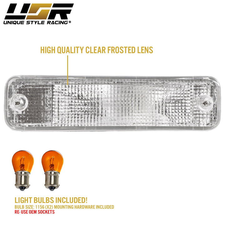1988-1989 Honda Civic 3D Hatchback & 4D Sedan Clear Smoke or Amber Bumper Turn Signal Light 
#lens-color_clear-lens