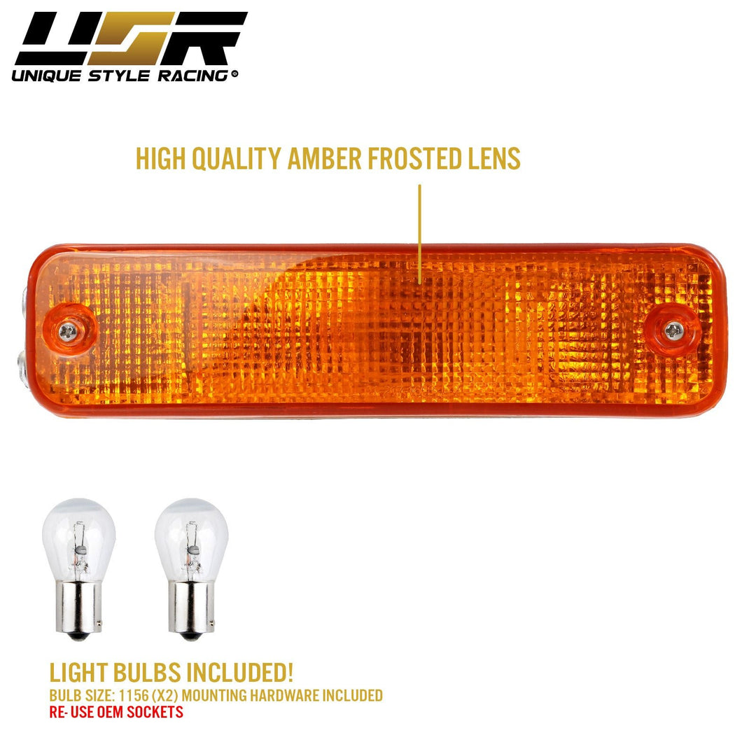 1988-1989 Honda Civic 3D Hatchback & 4D Sedan Clear Smoke or Amber Bumper Turn Signal Light 
#lens-color_amber-lens