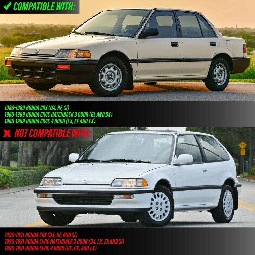 1988-1989 Honda Civic 3D Hatchback & 4D Sedan Clear Smoke or Amber Bumper Turn Signal Light 
#lens-color_amber-lens