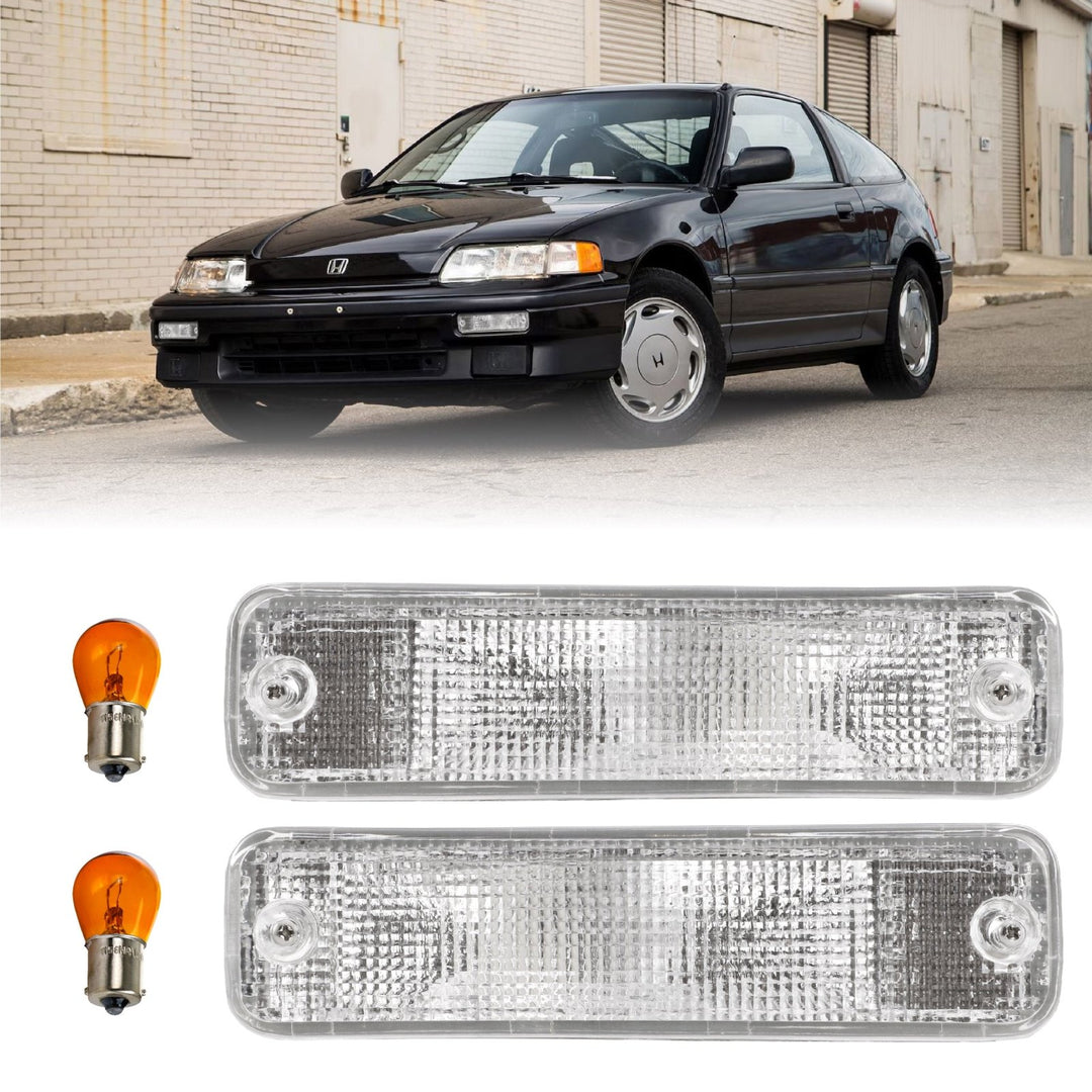 1988-1989 Honda Civic 3D Hatchback & 4D Sedan Clear Smoke or Amber Bumper Turn Signal Light 
#lens-color_clear-lens