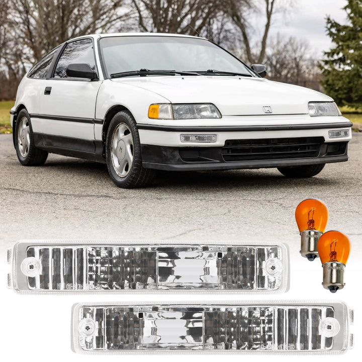 1990 1991 Honda CRX CRX Front Clear or Smoke or Amber Bumper Signal Lights
#lens-color_clear-lens